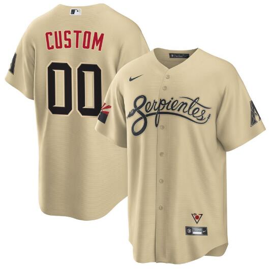 Men's Arizona Diamondbacks Gold ACTIVE PLAYER Custom 2021 City Connect Cool Base Stitched MLB Jersey